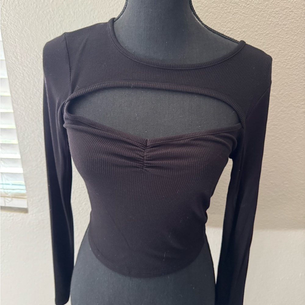 Elegant Black Long Sleeve Women's Top